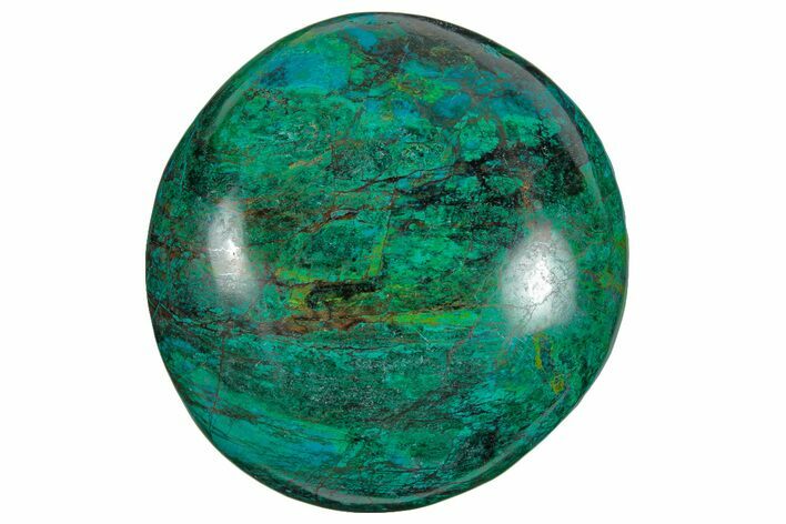 Polished Chrysocolla and Malachite Palm Stone - Peru #258708
